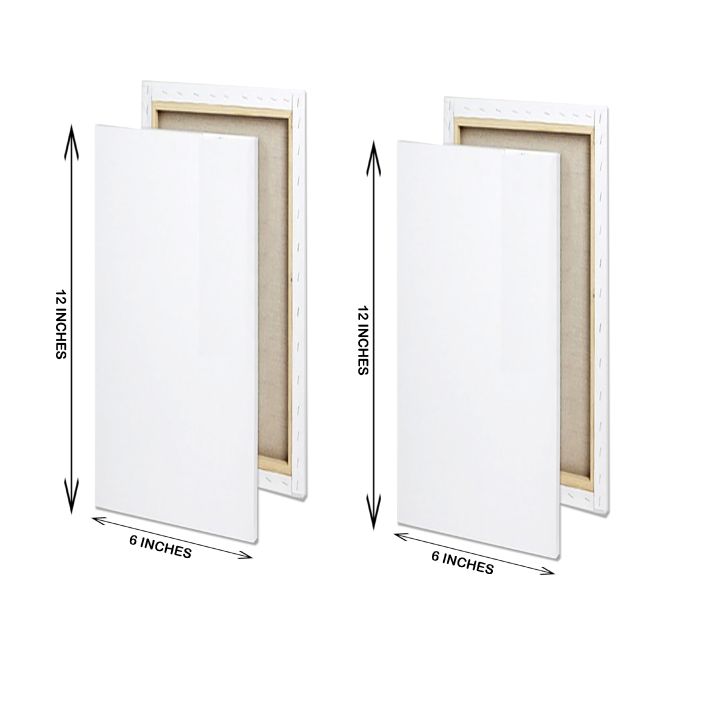 2 Piece Of 6X12 Inches Canvas For Painting - 6 x 12 Canvas Board
