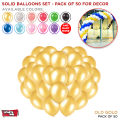 50 Pcs Solid Latex 12 inch Round Multi Colors Helium Ballons For Birthday Party, Weddings, Anniversary, Bridal Shower, Baby Shower, Graduation Parties, Independence Celebrations, Farewell, Party Decor Available in Pack of 50 Pcs. 