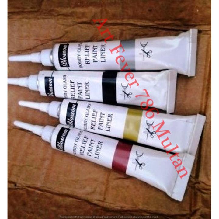 GLASS PAINT OUTLINER - CERAMIC GLASS PAINT OUTLINER - RELIEF PAINT LINER 4 Pcs