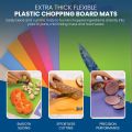 1 Pcs Flexible Cutting Boards Set for Kitchen Extra Thick BPA-Free TPU Plastic Cutting Mats, Non-Slip, Multi-Color Chopping Board With Easy-Grip Handles, Ideal For Cooking, Food Prep & Serving Chop Board Mat Cutting Sheets Bendable Chopping Mat. 
