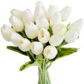 20Pcs White 13.8inch Artificial Tulips Flowers for Party Decoration,Wedding Home Decoration. 