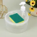 Liquid Soap Dispenser Set Sink Organizer Pump soap dispenser Foaming Chrome Plastic Elegant Hand Pump Dispenser with Sponge Caddy Organizer Holder for Kitchen Sink Tidy Scrubber Holder Dishwashing Container Kitchen Bathroom Washing Accessories. 