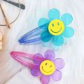 Colorful Sunflower Hairpin for Baby Girls Smile Face Acrylic Hair Clips Cute Barrettes Children Kawaii Baby Hair Accessories. 