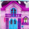 |Doll House| Happy Family Villa Set For Girls |Big Doll House Set for Girls| Pink Color Dollhouse Furniture  Set - 85 x 40 x 60 cm|. 