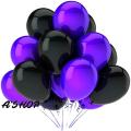Purple & Black 80 Latex Balloons Pack For Birthday , Anniversary & Party Decoration and Room Decoration. 