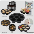 7/8 Inch Silicone Muffin Cake Cup Mould For Air Fryer 7 Cup Round Nonstick Muffin Cupcake Tin Tray Bakeware Mat Baking Tray Accessories 1p. 