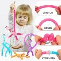 Telescopic Giraffe Suction Cup Toy, Fun Educational Stress Relief Toy for Kids, Pop Stretchable Giraffe's Leg Fidget Toy. 