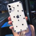 Fashion Love Heart Transparent Soft Phone Case For iPhone 11 13 14 Pro MAX X XS XR 12 Mini 7 8 plus SE2020 Cute Wave point Cover. 