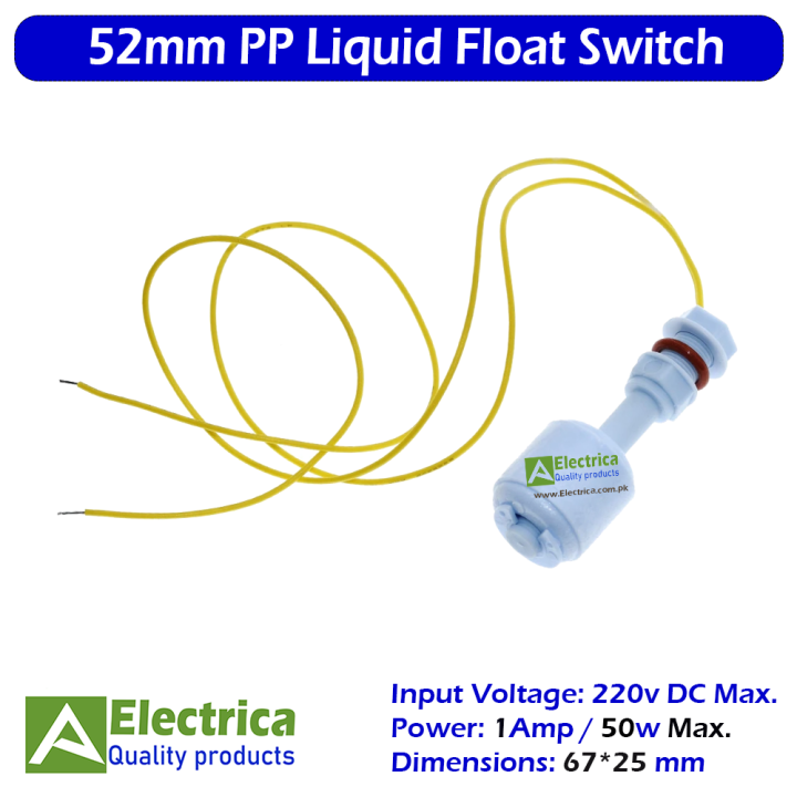 P45/ p52mm/ 90° Horizontal PP Liquid Water Level Float Switch for Water Level Sensing Water Tank Pool Liquid Level Sensor Controller by Electrica