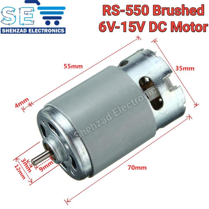 6V-15V RS-550 DC Motor High Torque Electric Brushed Motor