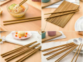 Pack of 4 & 2 Pairs-Stylish Reusable Bamboo Chopsticks. 