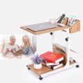 Movable Bed Side Computer Table With Wheels Storage Adjustable Table. 