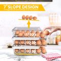 Fast Forward Rolling Egg Container for Refrigerator with Lid - Pack of 1 Stackable Plastic Egg Holder for Refrigerator - Terrazo Egg Tray for Refrigerator or Fridge Organizer. 