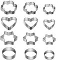 Cookie Cutters Shapes Baking Set: 12PCS Flower,Round,Heart,Star Shape Biscuit Baking Stainless Steel Metal Molds Shape Cutters for Kitchen,Baking Small Size Cookie Cutters. 