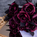 HomeInn Flower Eco-friendly Artificial Black Flower Bouquet Red Rose. 