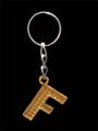 Keychain Fancy Alphabet F For Girls/Boys Key Ring Key Holder Mobile Phone Straps Metal Golden QWIS-1090-20 QUALITY WEB STORE. 