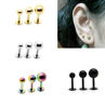 2 Pcs Titanium Surgical Stainless Steel Hipsters Small Stud Earring Punk Jewelry Gift. 