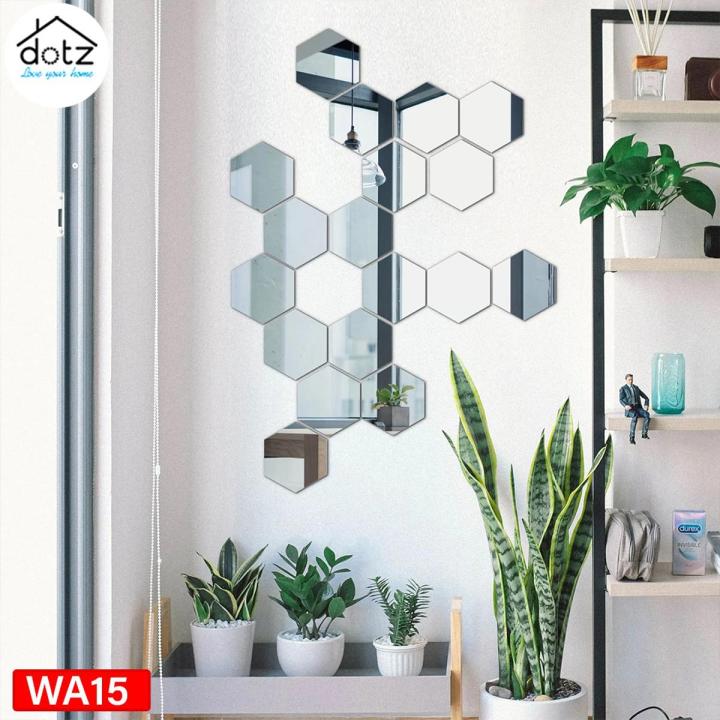 Dotz Wall Art Design Room Decoration Items Trending Wall Art for Living Room Beautiful Wall Decor for Bedroom Hexagon Mirror Acrylic Wall Art