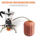 Multi-Function Rattan Gas Canister Storage Bag for Outdoor Camping. 