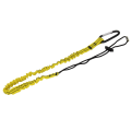 5 Pack Retractable Bungee Cord With Aluminum Lock Carabiner And Adjustable Loop End Yellow. 