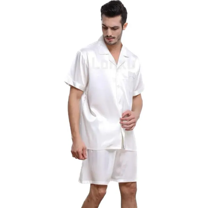 (Customized)%20Storeify%20Silk%20Satin%20Pajamas%20Short%20Button-Down%20Nightwear%20for%20Men%20-%20Image%203