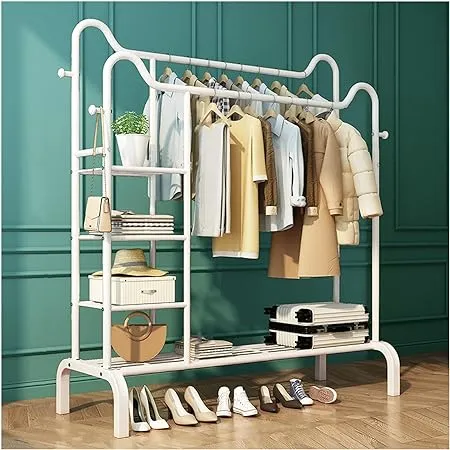 Double%20Pole%20Clothing%20Rack%20Freestanding%20Coat%20Hanger,%20Clothes%20Hanging%20Rails%20With%20Lower%20Storage%20Shelf%20-%20Image%202