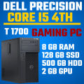 Dell Precision T 1700 , CORE i5 4Th , 8GB DDR3 RAM, 128GB SSD, 500GB HDD, 2GB GRAPHIC CARD. 
