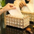 The Drawing Room-High Quality Rectangular Beaded Metal Tissue Box Paper Acrylic Tissue Box. 