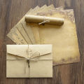 Vintage Kraft Envelope Letter Paper Set Valentine's Day Love Letter Invitation Envelopes Writing Paper with Rope Accessories. 