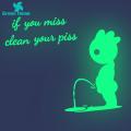 Toilet Stickers Cartoon Character Pattern Luminous Wall Art Bathroom Decoration. 