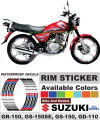 Wheel Stickers for SUZUKI GS-150 Rim Reflector Tape Motorcycle Decals Graphics 17". 