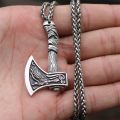 Double Rune Wolf And Raven Slavic Amulets Talismans Viking Odin Handle Axe Necklaces Pendants Norse Vikings Jewelry. 
