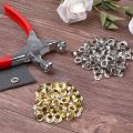 BRADOO- 401Pcs 1/4inch 6mm Grommet Eyelet Pliers Kit, Grommet Tool Kit with 400 Metal Eyelets in Gold and Silver,Eyelet Grommets. 