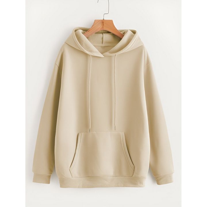 Jack Beos Cream Plain Fleece Pull Over Hoodie For Men 23092023