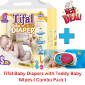 Tifal Baby Diapers with Teddy Baby Wipes | Tifal Baby Diapers Small Size (S) 48 Pcs Economy Pack with Teddy Baby Wipes| Ideal for Babies Weighing 4-9 KGs | Premium Diapers and Wipes Combo for Comfort. 