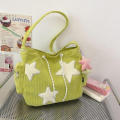 Women Star Pattern Corduroy Crossbody Bag Casual Tote Lady Large Capacity Shoulder Bag Girl Travel School Bookbag Handbag. 