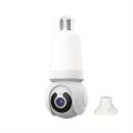 V380 Pro Indoor Bulb PTZ 2MP Wireless Light Bulb Camera For Home Safety, Featuring Motion Tracking, 355 Degree Pan Tilt, Two-way Call Audio And Alarm, With Automatic Tracking, Full-color Night Vision, And Two-way Audio To Ensure Your Home Safety. 