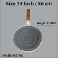 Iron Tawa Full Size Metal 14 Inch Durable Quality Heavy Duty for Roti Maker Tawa Iron Tawa 36cm Tawa for Pratha Dosa Maker Iron Pan for Chapati Loha Tawa Original With Wooden Handle Ulta Tawa Metal 13 Inch 12 Inch 30cm 33cm. 