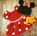 BABY GIRL WOOLEN HANDMADE DRESS / BABY CLOTHES SET. 