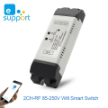 Wifi 2CH Switch Module Smart Home Automation Motor Switch 2 Channel Remote Control Relay AC 85-250V WiFi+RF. 