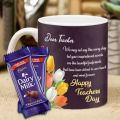 Combo Gift Box : Happy Teacher Day Printed Customized Coffee Mug Tea Cup Set Matching Wedding Anniversary Gifts Bridal Shower Decor 11oz Wedding Valentine Gifts For Him For Her Couple Mug Set Perfect Gift. 