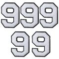 5 Pieces Chenille White Chenille Numbers 9 Patches DIY Clothes 9 shape 4.49x 3.19 inch Large Size Clothing Iron-on Embroidered Patch Sew on/Iron on Patches Hats. 
