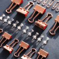 【NEW】 72Pcs Color Binder Clips Paper Clips Push Pin Set Rose Gold Push Pins Cute Stationery For Office Accessories School Supplies. 