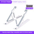 【Miga Plaza】 10 Gear Height Adjustment Foldable Laptop Stand Portable Desktop ABS Laptop Holder Mounts. 