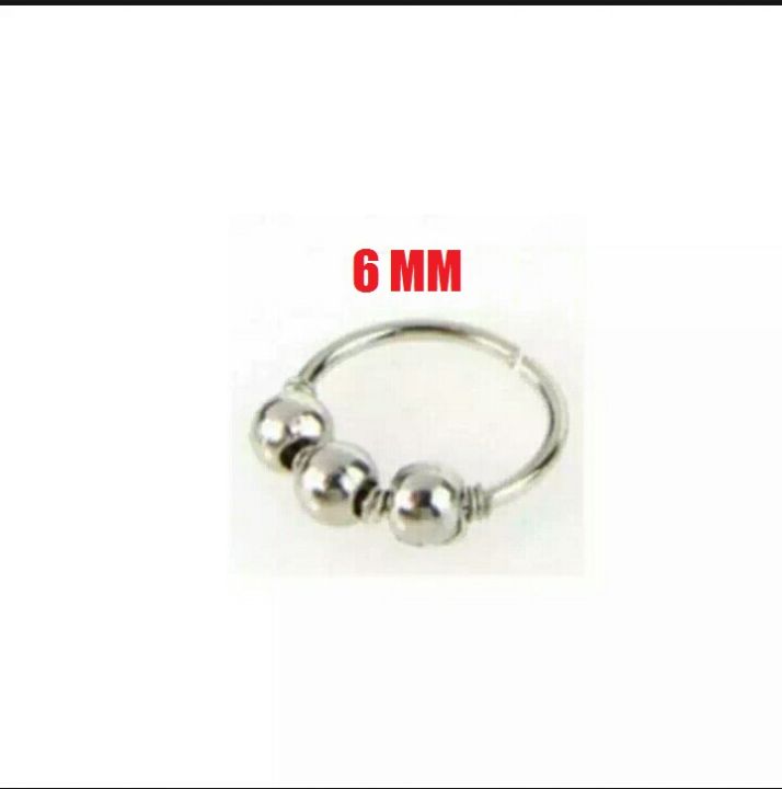 Pure Silver (chandi) Nose Ring with 3 Boll For Women | Daraz.pk