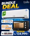 Enviro 18-H Cool 1.5 Ton DC Inverter AC Hot & Cold + Enviro OT-25 25L Oven Toaster Bundle | 18000 BTU T3 Compressor, 70% Energy Saving, R32 Refrigerant, Rotisserie Oven. 
