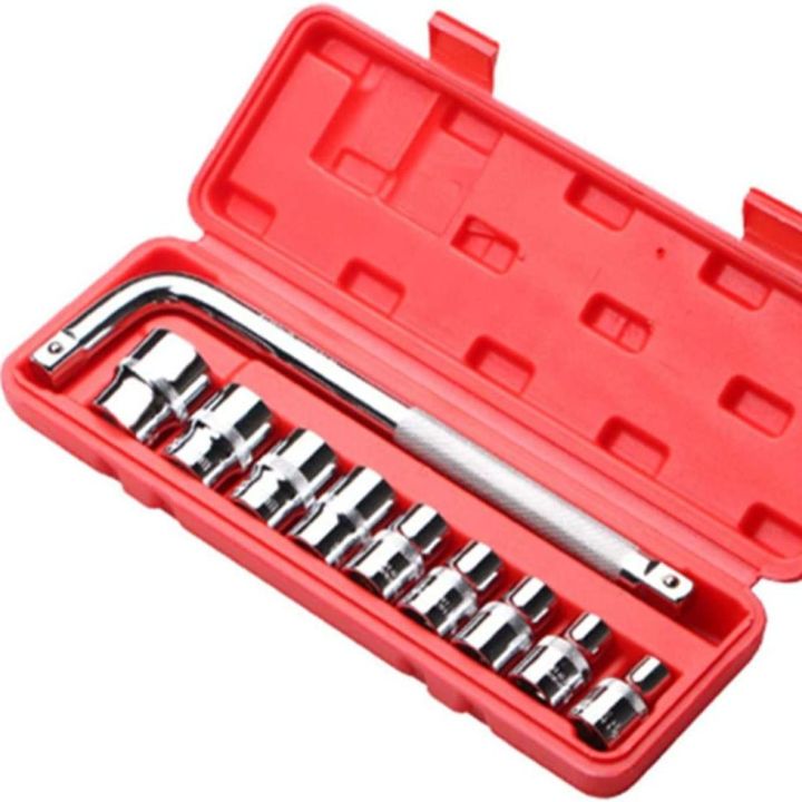 10 Pc 1/2″ Drive Socket Set 10-24mm Metric Sockets With “L” Wrench In Box | 10 Pc 1/2" Drive Metric Socket Set with sizes from 10mm to 24mm |  High-quality steel construction with corrosion-resistant finish | Durable and reliable tool set for professional