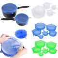 Silicone Stretch Lids,Reusable Durable and Expandable 6 Pack Multi Size Seal Lids Fits Eco-friendly Stretch Container Keep Food Fresh for bowls, Jars, Cups, Pots, Mugs,Food covers. 