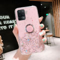 Casinglee for OPPO F19 Pro case Shiny Ring Glitter Soft Transparent Holder Stand Back cover with String for OPPO F19 Pro Phone cases cover Stars Moon Girls. 