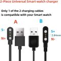 Aliwisdom Universal Smart Watch Charger Magnetic, da fit Smartwatch Accessories 2 Pin Magnetic Replacement Charger Compatible Cable Contact pin spacing 2.54mm - 2.84mm [2 Pack] Model A + Model B. 